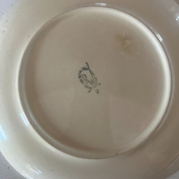 Red Wing Pottery Lotus Plate Set Of 2 Vintage Hand-Painted Floral Design 7" - Picture 4 of 5